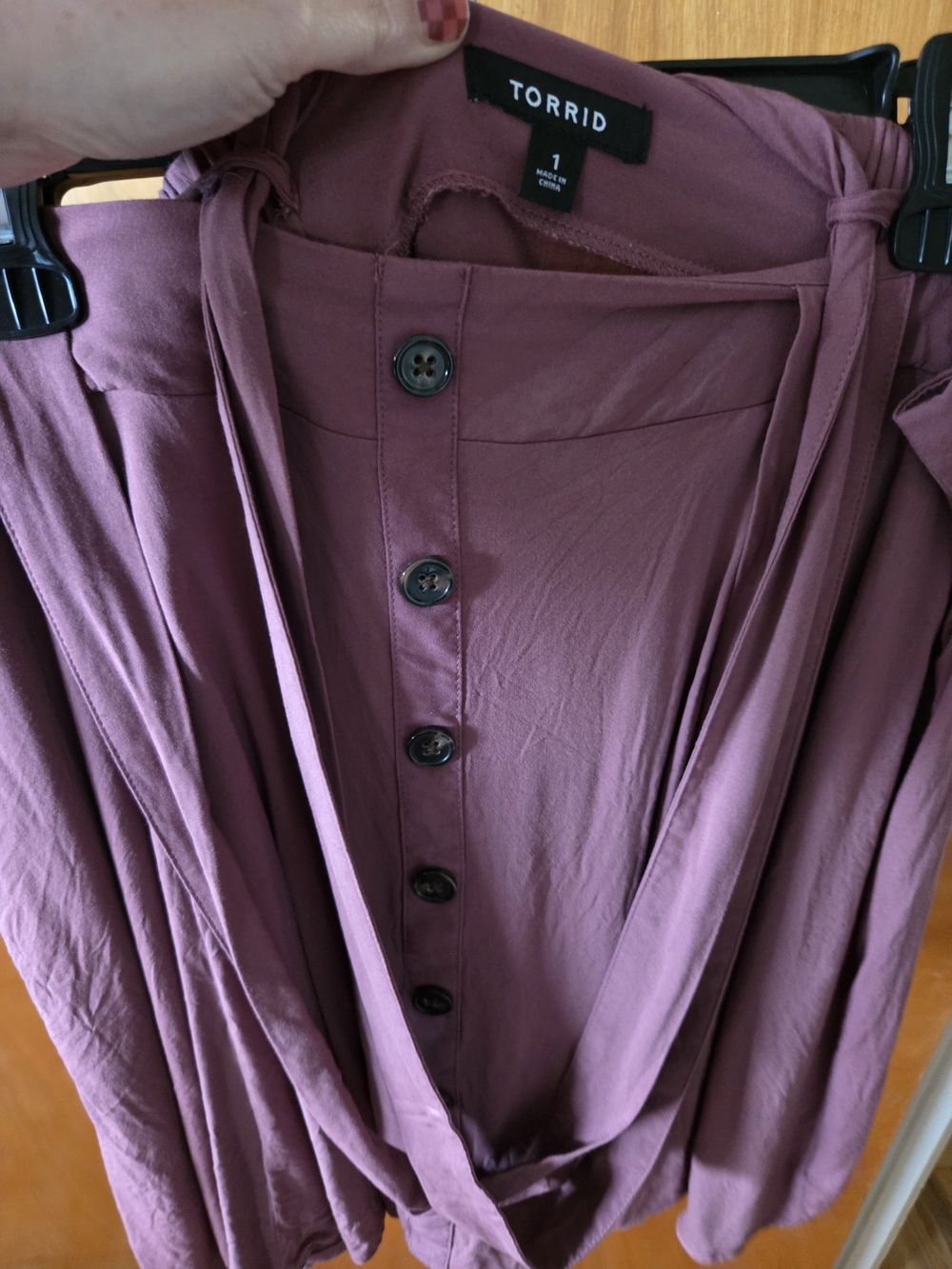 torrid Plum Button-Front Circle Skirt - Picture 4 of 6